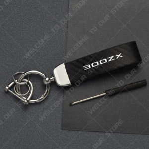 nissan 300zx logo carbon fiber style keychain and mini screwdriver