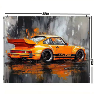 porsche 911 painted banner poster 59in x 39in