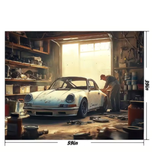 porsche 911 home garage painted banner poster 59in x 39in